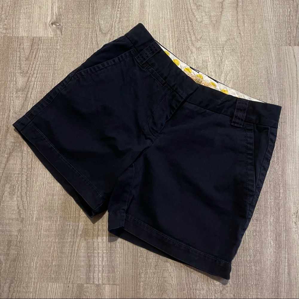 J Crew City Fit Navy Blue Chino Shorts Size 0